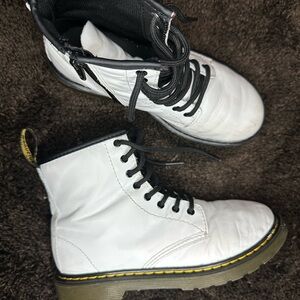 Dr. Martens White Leather Boots